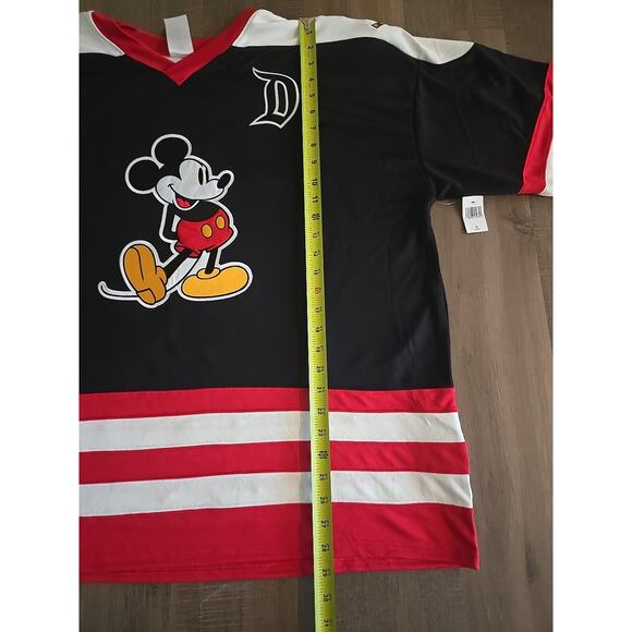Disney Parks Mickey Red Black Hockey Jersey Adult XL NWT 2025 Disneyland - Picture 9 of 15